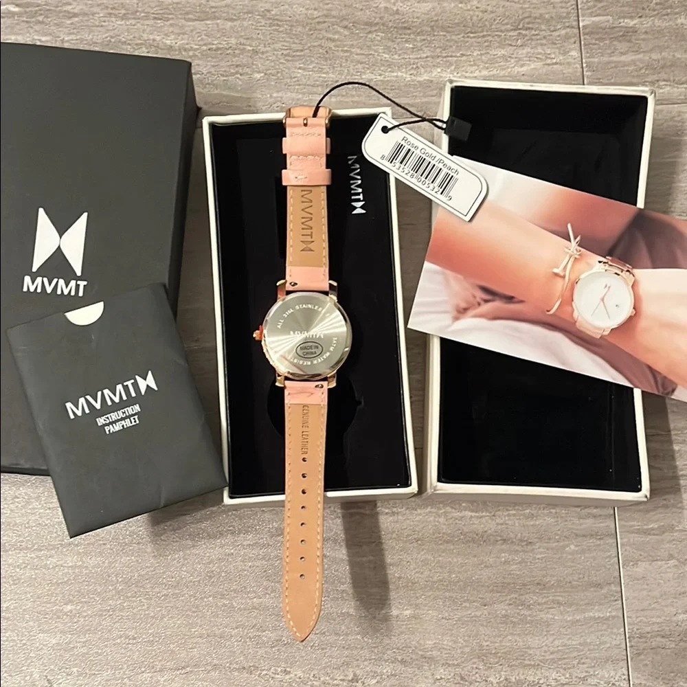 NEW MVMT Leather Band Minimalist Watch